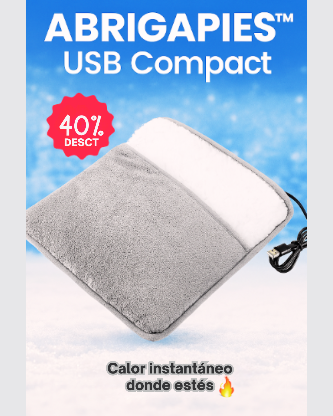 AbrigaPies USB Compact 🔋🧦 – El calor que va contigo